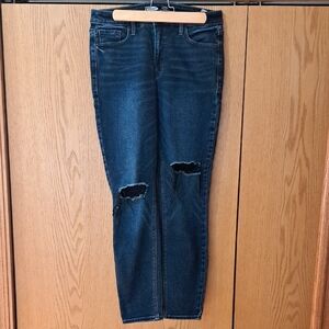Old Navy Women's Distressed Dark Blue Skinny Jeans